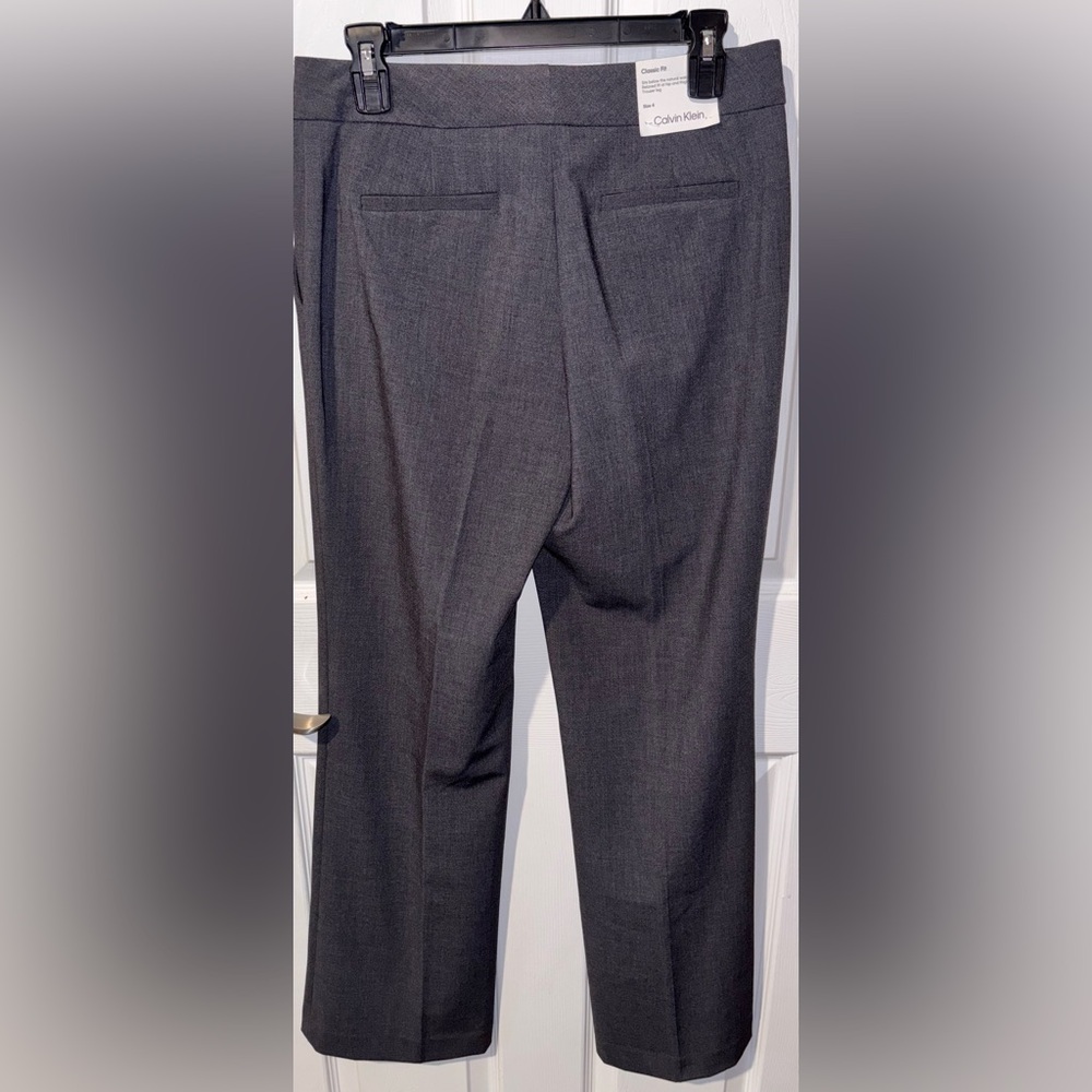 Calvin Klein Women’s Classic Fit Trouser Pants Gray Size 4 ~ Brand New w/ Tag - Picture 5 of 6